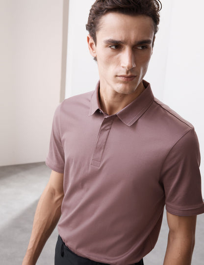Saf Pamuklu Kısa Kollu Polo Yaka T-shirt