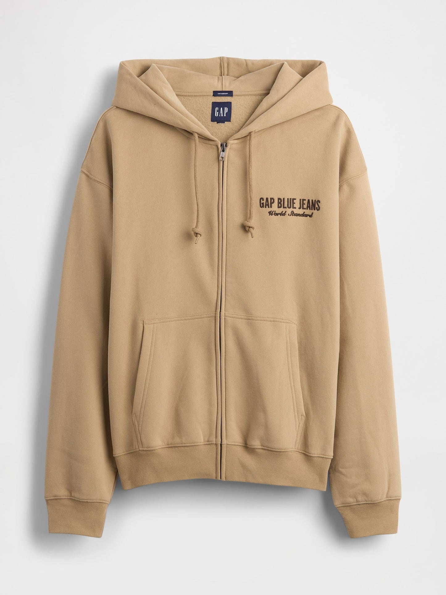 Kahverengi Vintagesoft Gap Logo Fermuarlı Sweatshirt