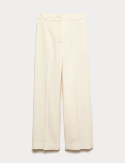 %100 Yün Geniş Paça Pantolon