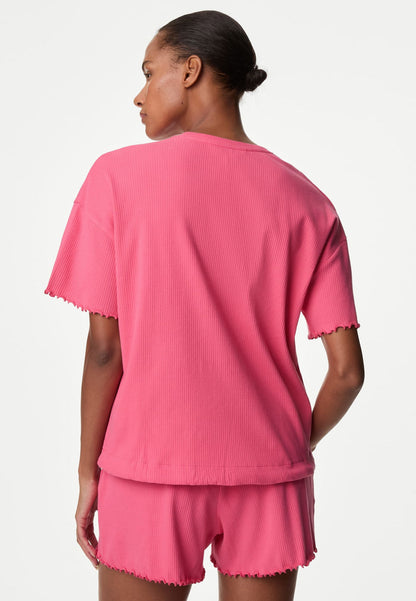 Regular Fit Kısa Kollu Pijama Üstü