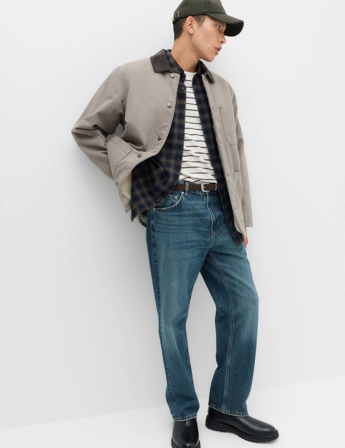 Peluş Astarlı Denim Barn Ceket