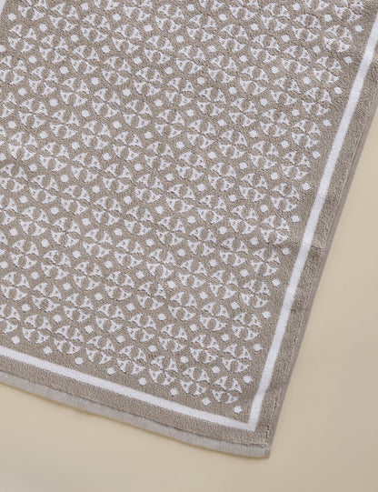 Saf Pamuklu Geometrik Banyo Paspası