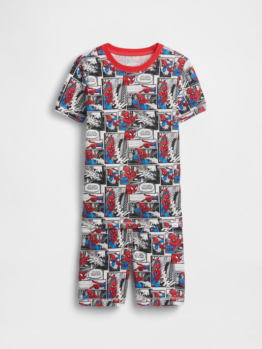 Kırmızı Spider-man Organik Pamuk Şort Pijama Seti