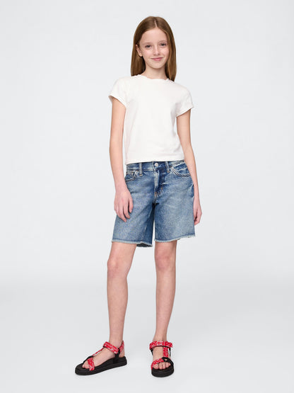 Mavi Low Rise Stride Denim Bermuda Şort