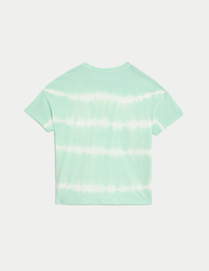 Saf Pamuklu Desenli Kısa Kollu T-shirt (2-8 Yaş)