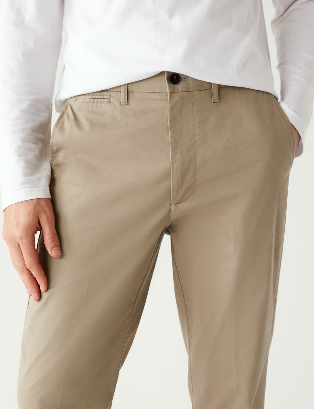 Regular Fit Hafif Dokulu Chino Pantolon