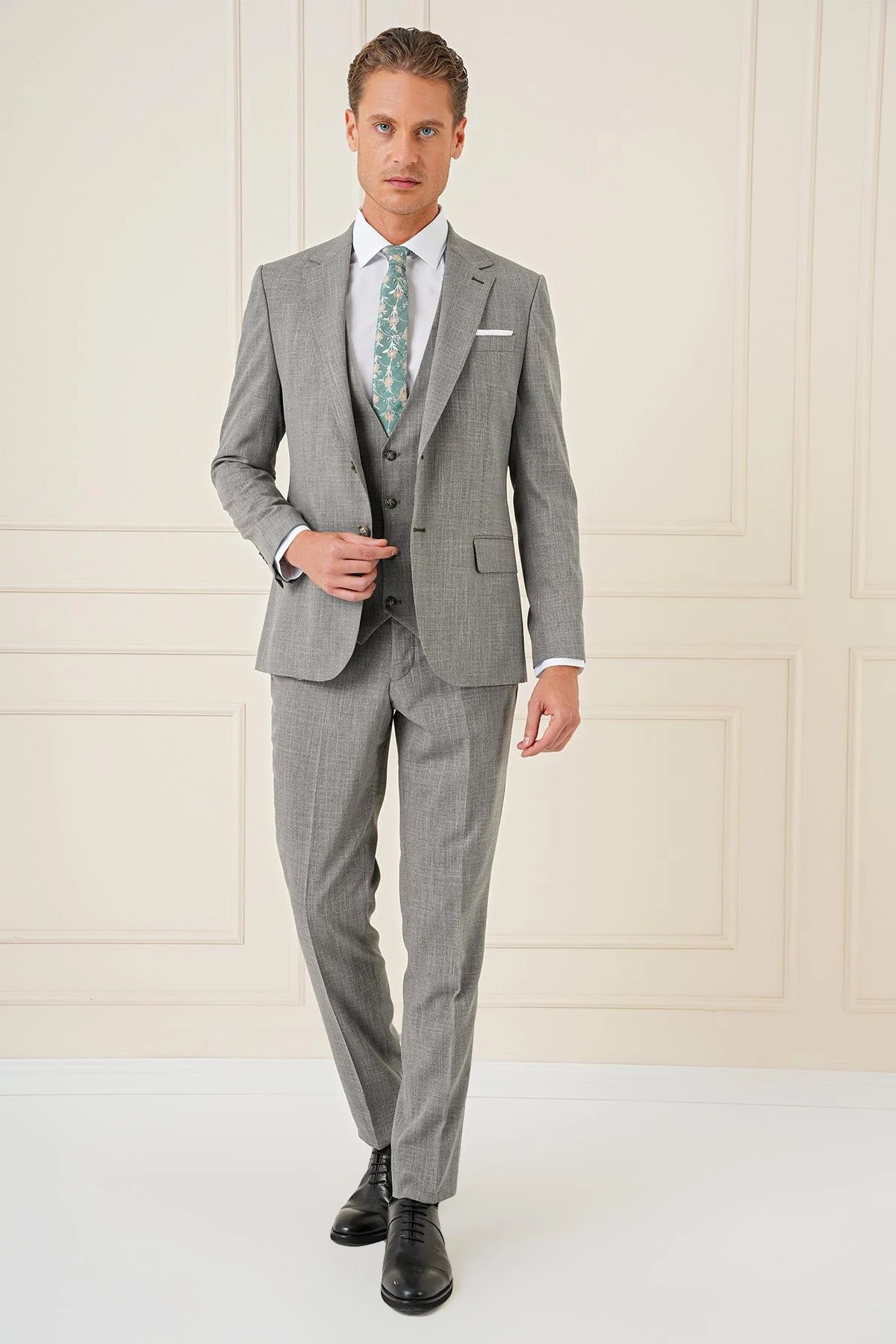 Tk 902 Slim Fit Haki Klasik Takım Elbise