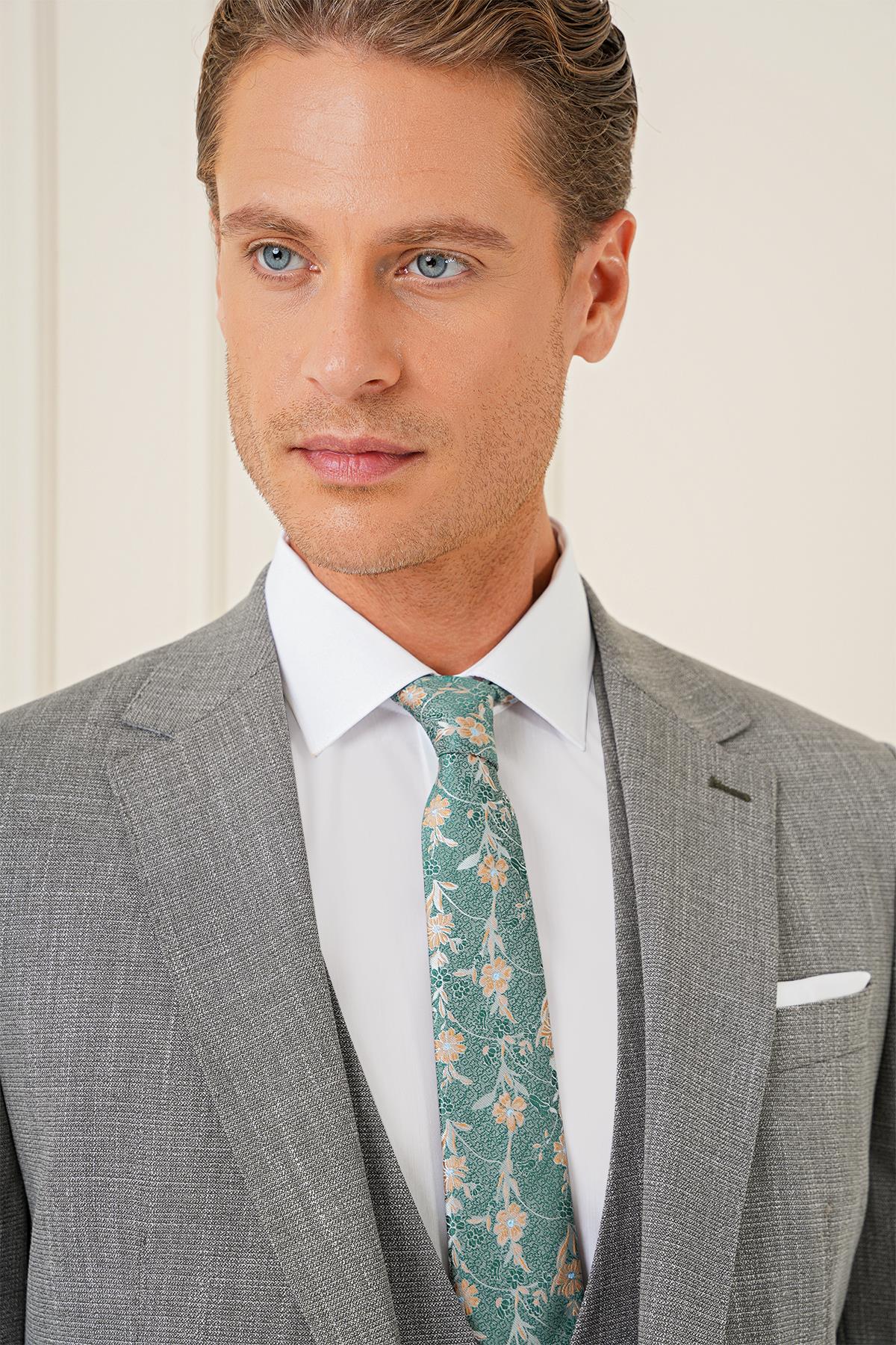 Tk 902 Slim Fit Haki Klasik Takım Elbise