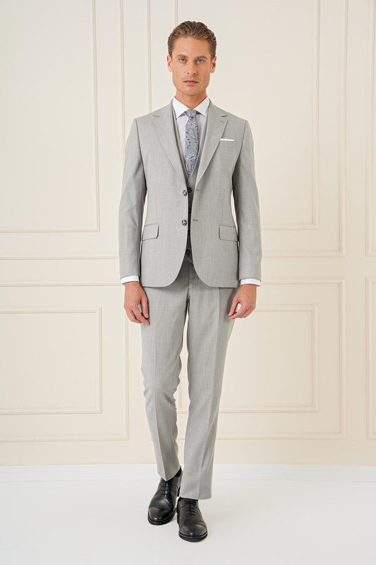 Tk 902 Slim Fit Gri Klasik Takım Elbise