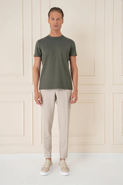 Ts 885 Slim Fit Haki Spor T-shirt
