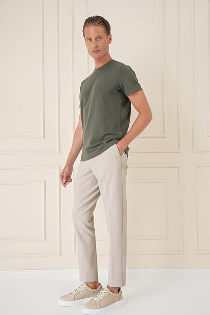 Ts 885 Slim Fit Haki Spor T-shirt
