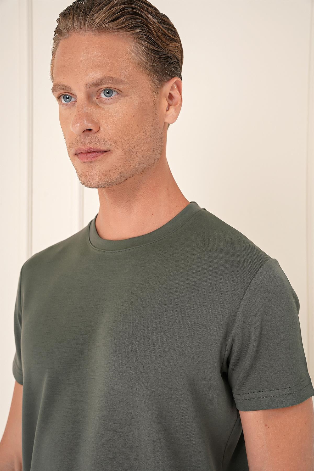 Ts 885 Slim Fit Haki Spor T-shirt