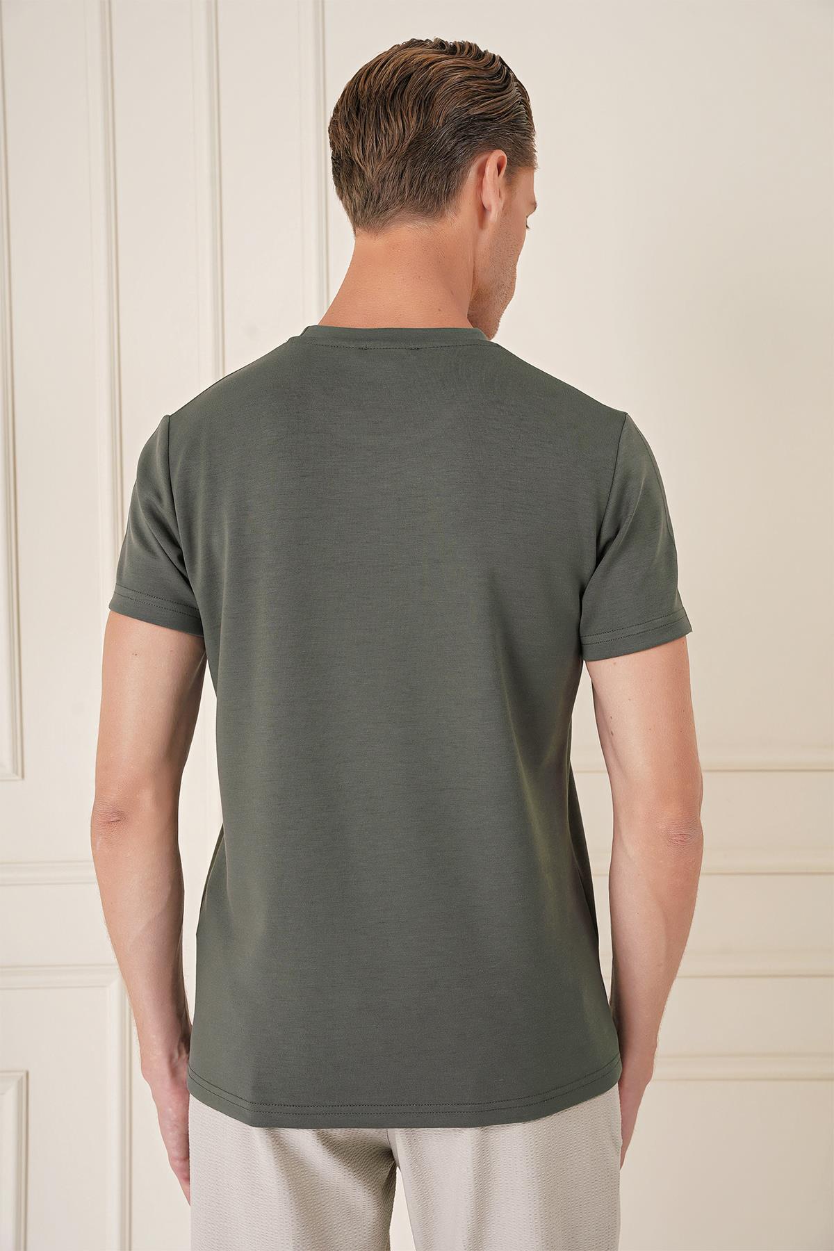 Ts 885 Slim Fit Haki Spor T-shirt