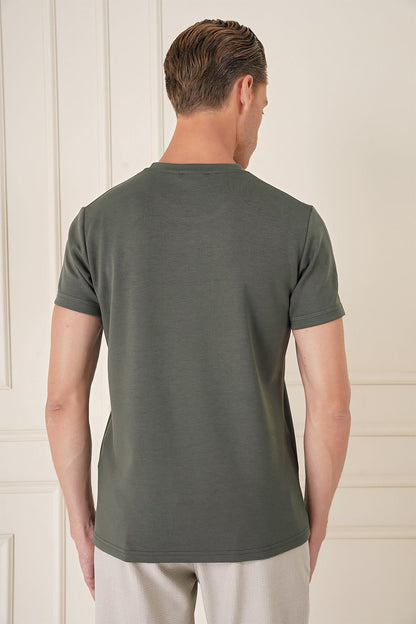 Ts 885 Slim Fit Haki Spor T-shirt