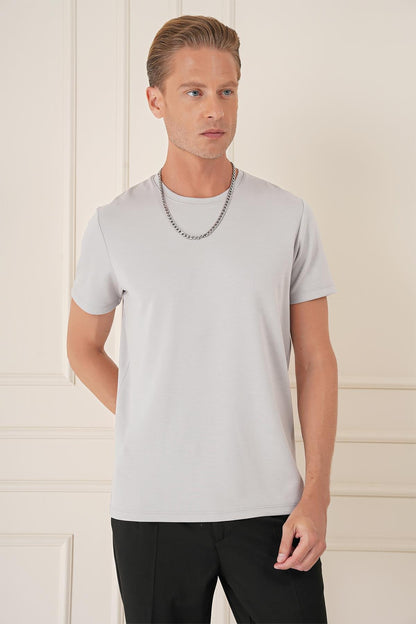 Ts 885 Slim Fit Gri Spor T-shirt