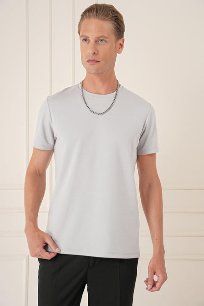 Ts 885 Slim Fit Gri Spor T-shirt