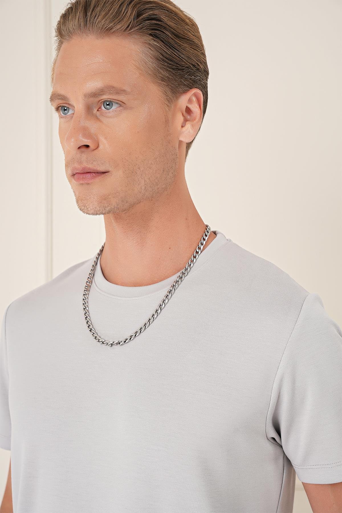 Ts 885 Slim Fit Gri Spor T-shirt