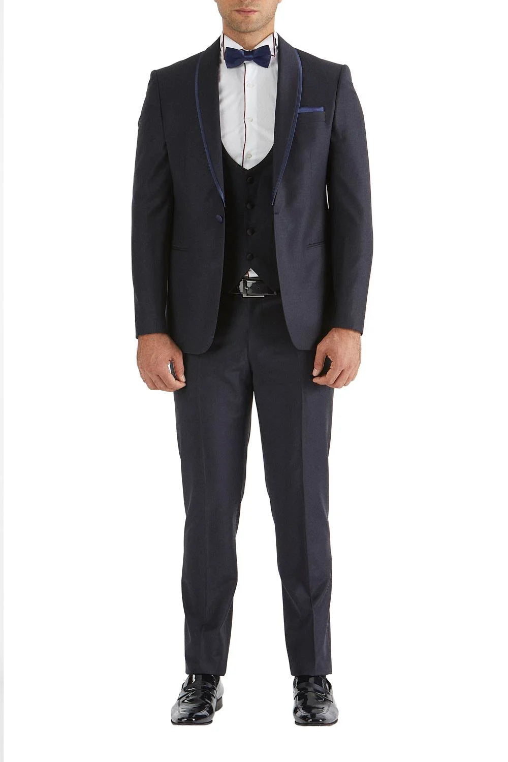 037 Slim Fit Lacivert Black Takım Elbise