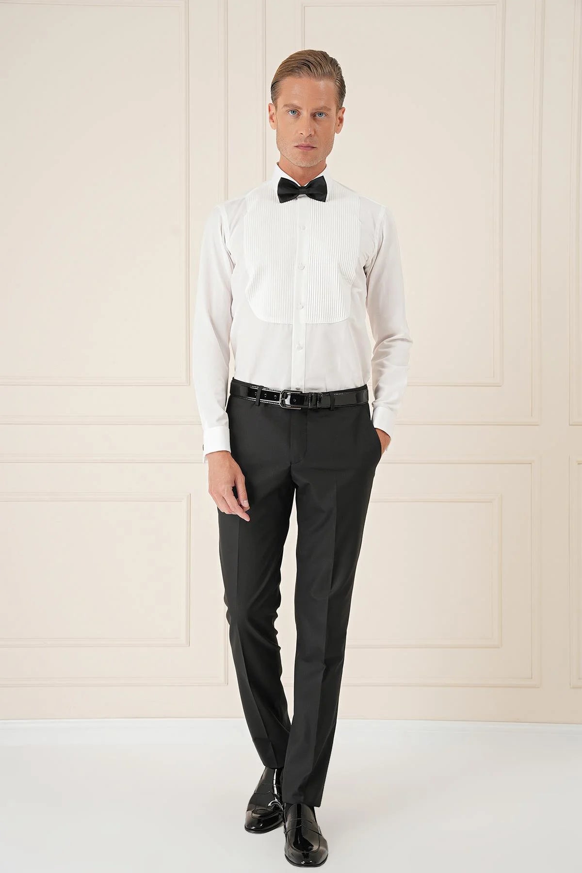 Gk 732 Slim Fit Krem Klasik Gömlek