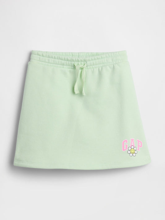 Açık Yeşil Pull-on Logo Şort Etek