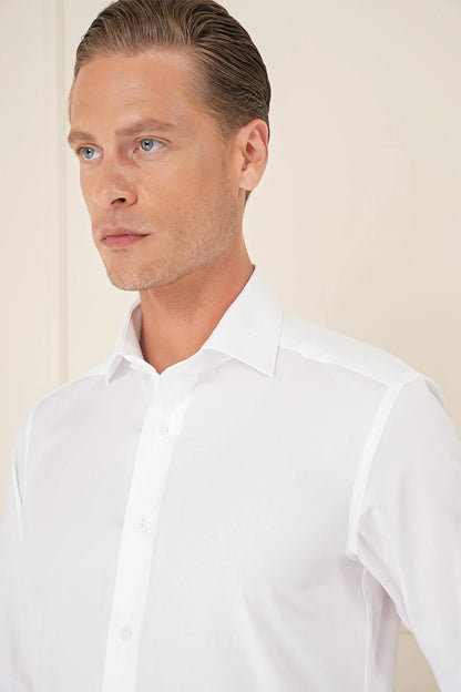 Gk 735 Slim Fit Beyaz Klasik Gömlek