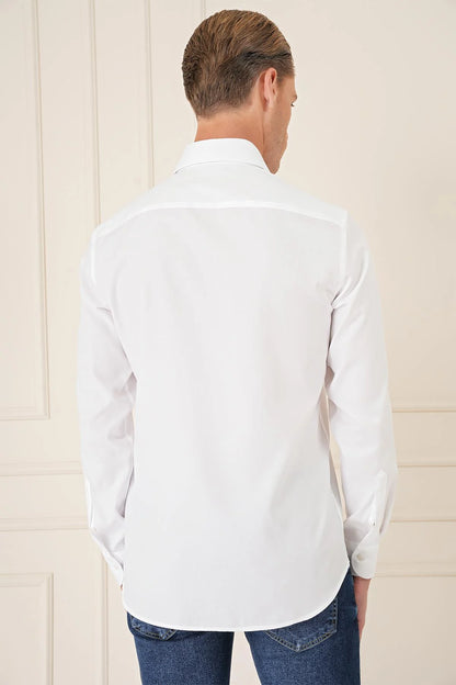 Gk 735 Slim Fit Beyaz Klasik Gömlek