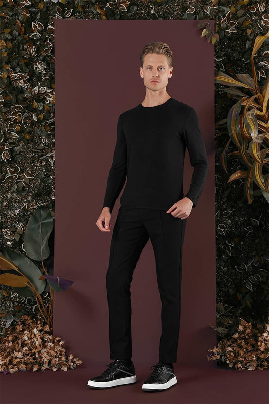 P 1130 Slim Fit Siyah Spor Pantolon