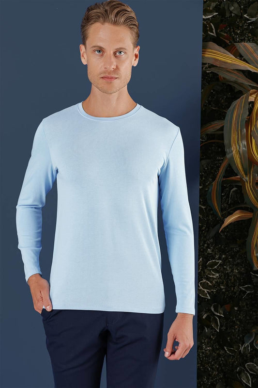 Ts 870 Slim Fit Mavi Spor T-shirt