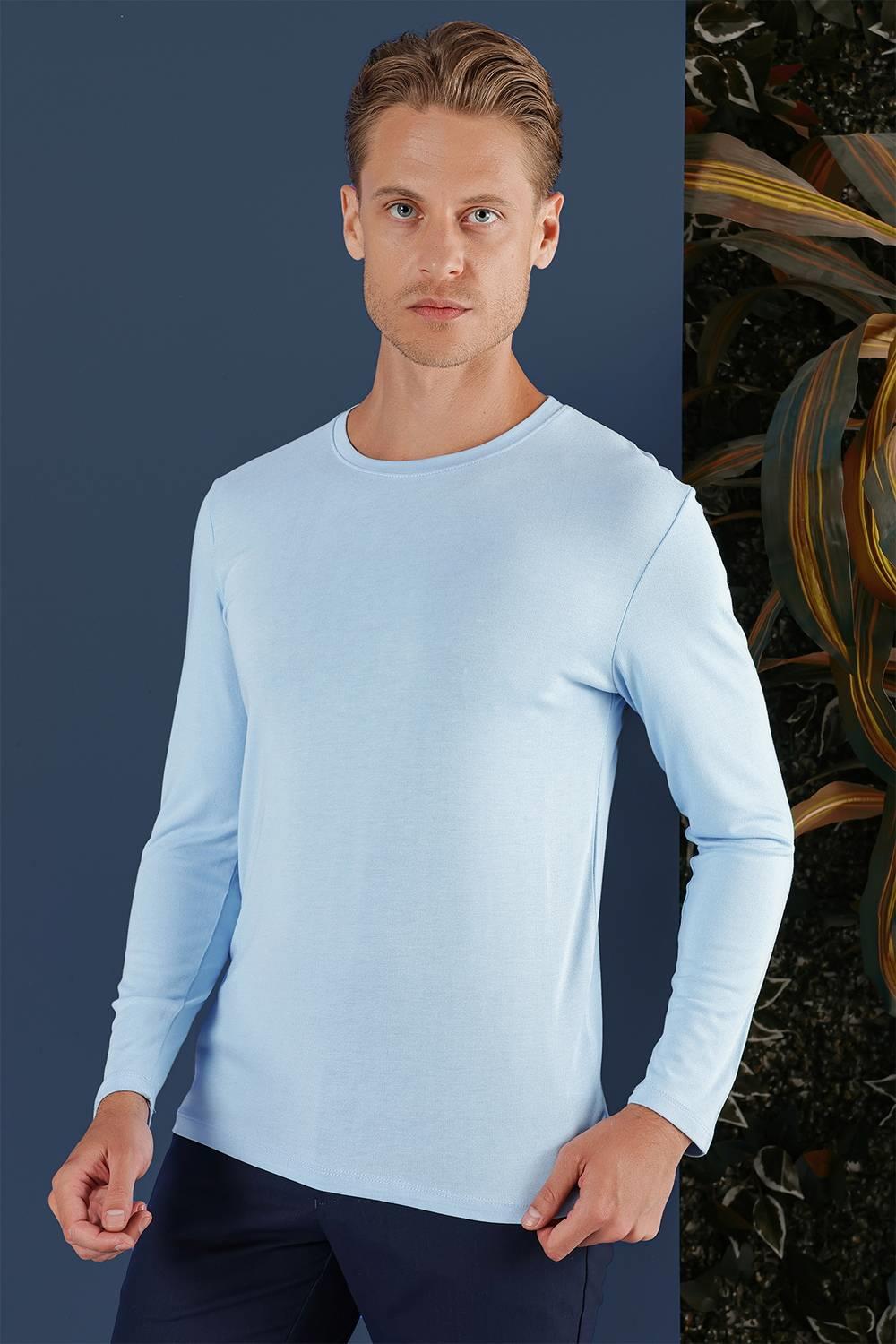 Ts 870 Slim Fit Mavi Spor T-shirt