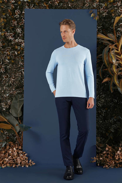 Ts 870 Slim Fit Mavi Spor T-shirt