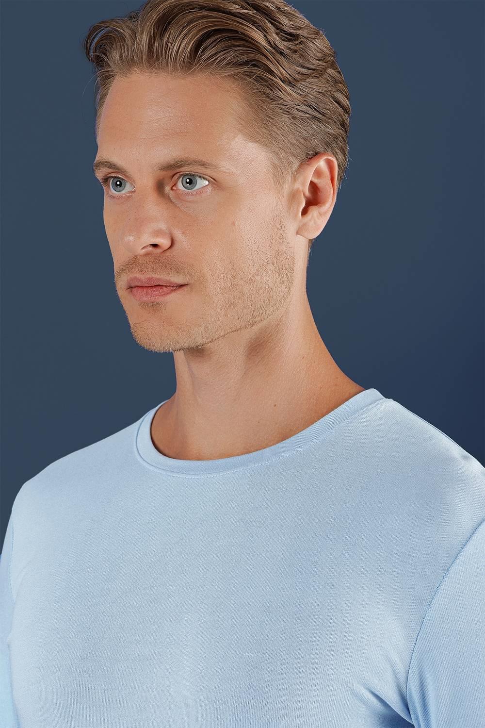Ts 870 Slim Fit Mavi Spor T-shirt