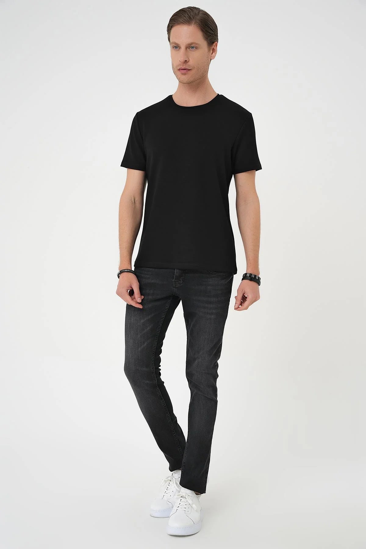 Ts 885 Slim Fit Siyah Spor T-shirt