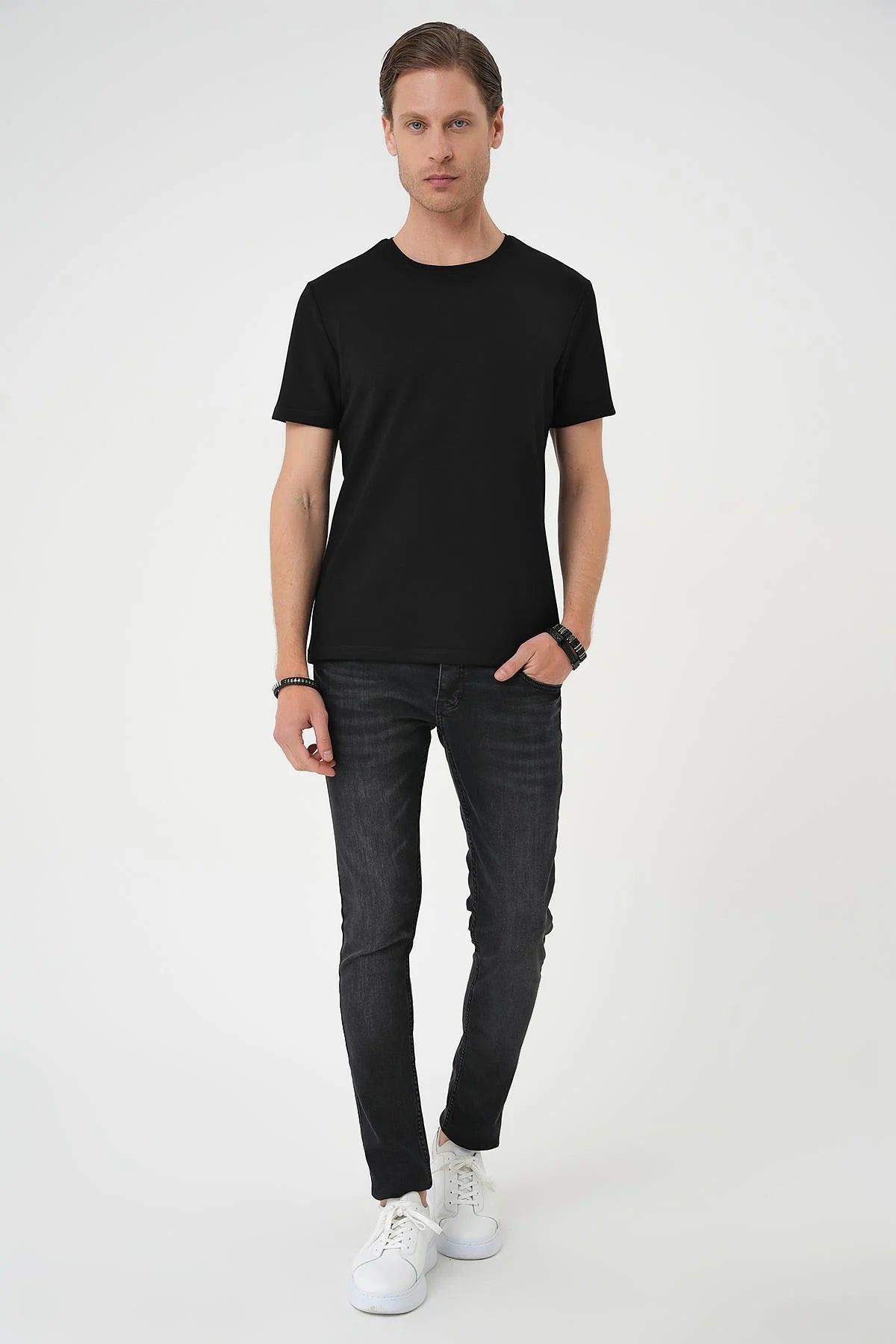 Ts 885 Slim Fit Siyah Spor T-shirt
