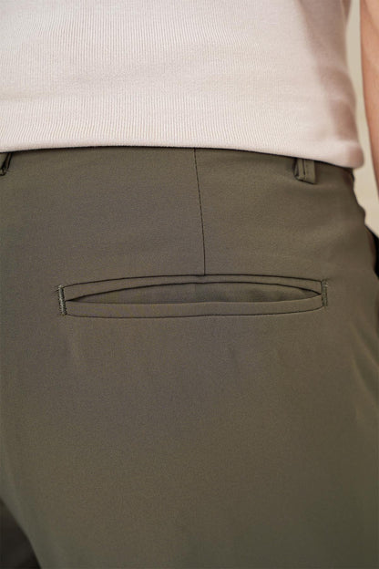 P 1144 Slim Fit Haki Klasik Pantolon