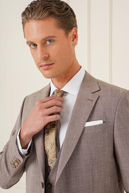 Tk 902 Slim Fit Vizon Klasik Takım Elbise