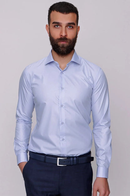 Gk 235 Slim Fit Açık Mavi Klasik Gömlek