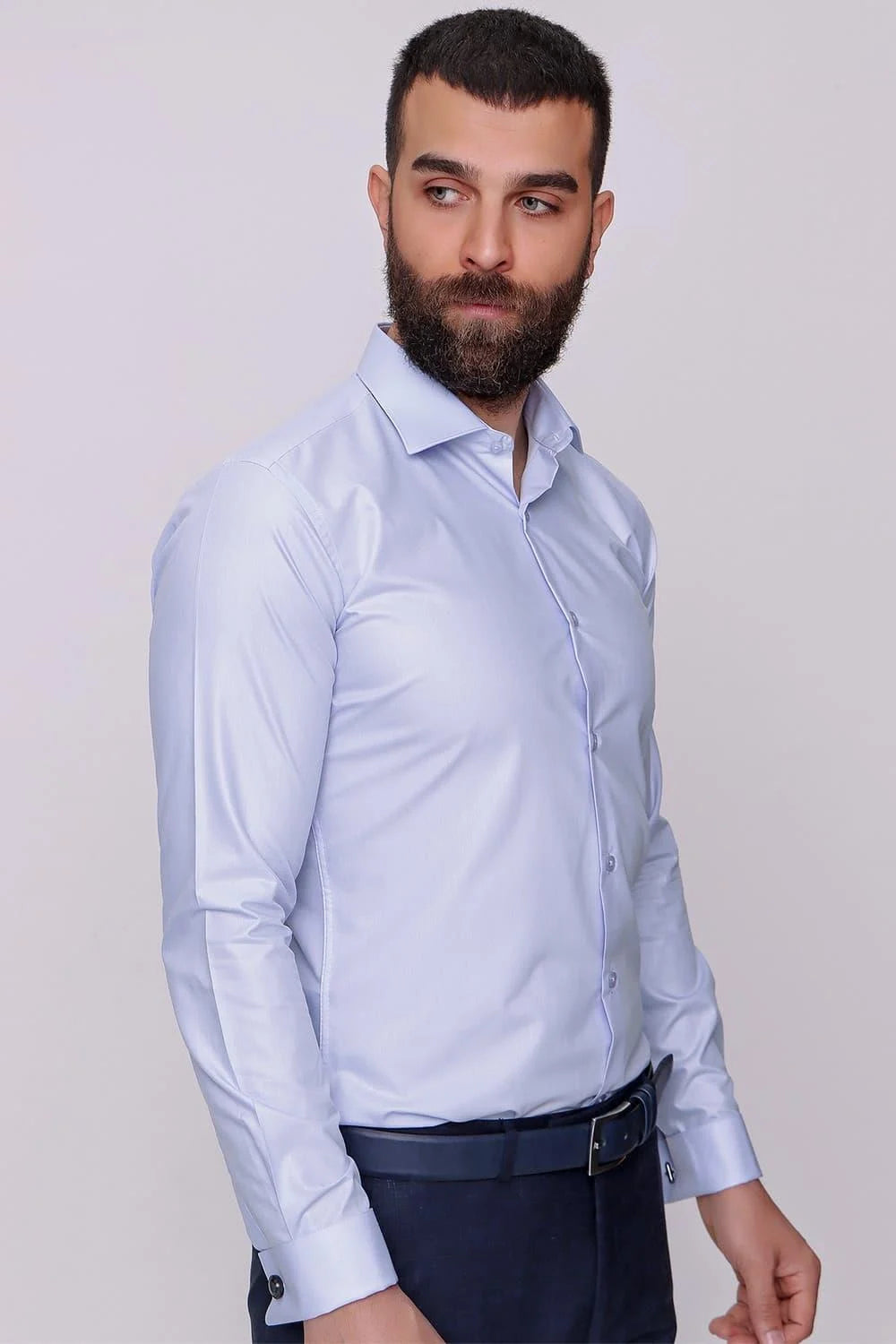 Gk 235 Slim Fit Açık Mavi Klasik Gömlek