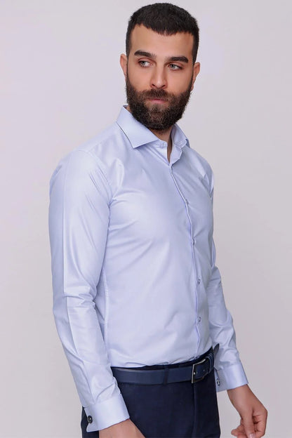 Gk 235 Slim Fit Açık Mavi Klasik Gömlek