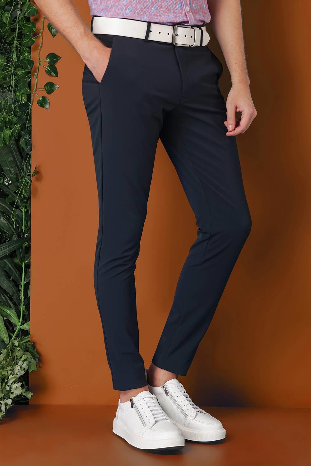 P 1144 Slim Fit Lacivert Klasik Pantolon