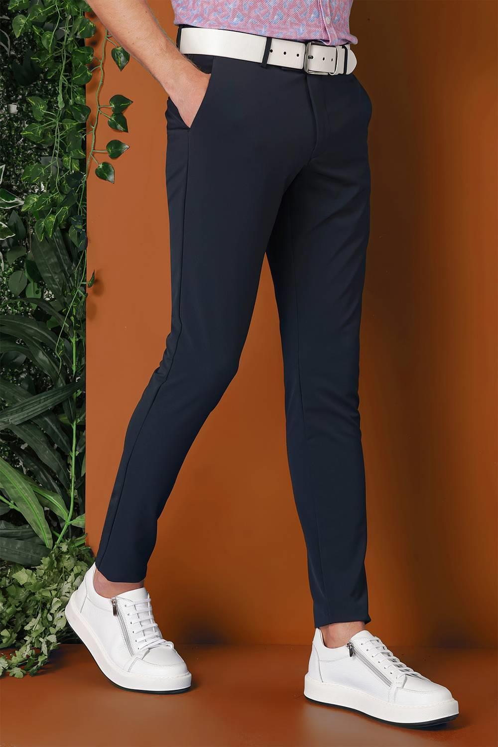 P 1144 Slim Fit Lacivert Klasik Pantolon