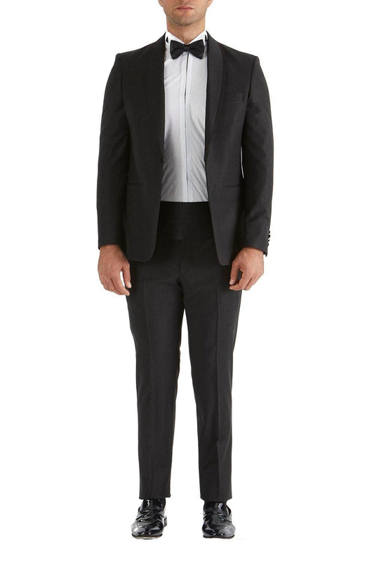 037 Slim Fit Siyah Black Takım Elbise