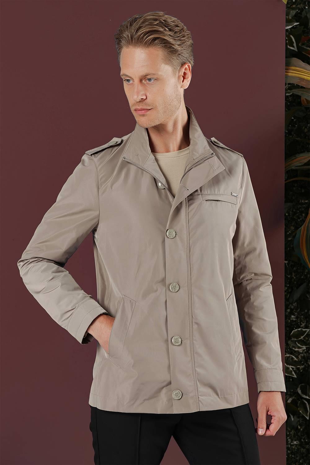Ka 077 Slim Fit Bej Spor Kaban