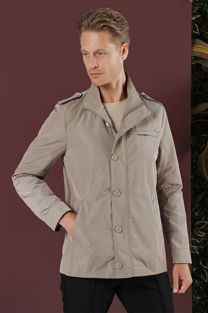 Ka 077 Slim Fit Bej Spor Kaban