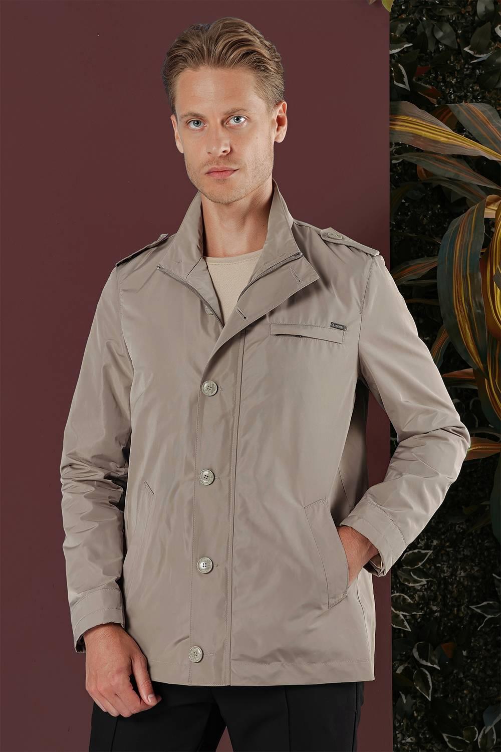 Ka 077 Slim Fit Bej Spor Kaban