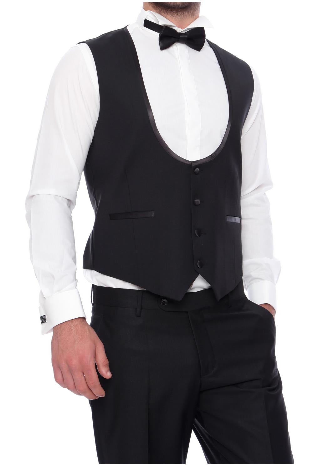 Y 120 Slim Fit Siyah Klasik Yelek