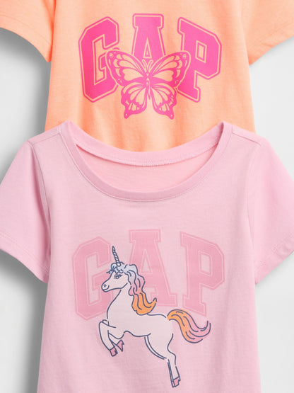 Turuncu Grafik Baskılı T-shirt (2’li)