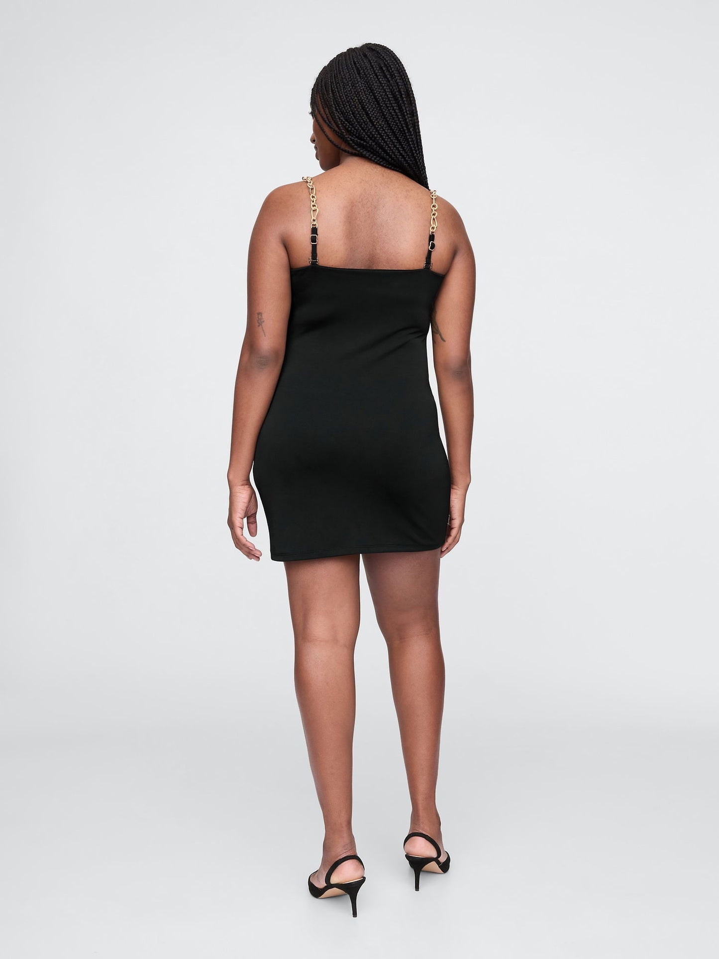 Siyah Gap × Cult Gaia Chain Mini Slip Elbise