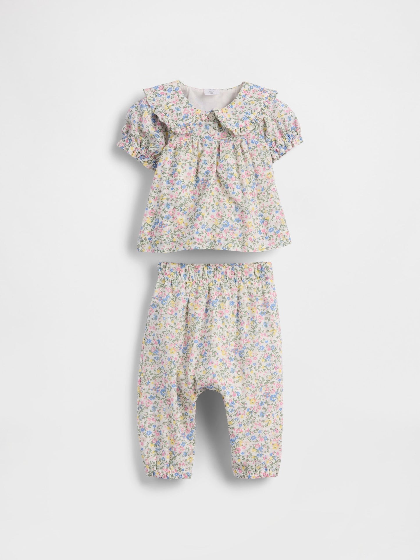 Çok Renkli Ruffle Puff-sleeve Outfit Set