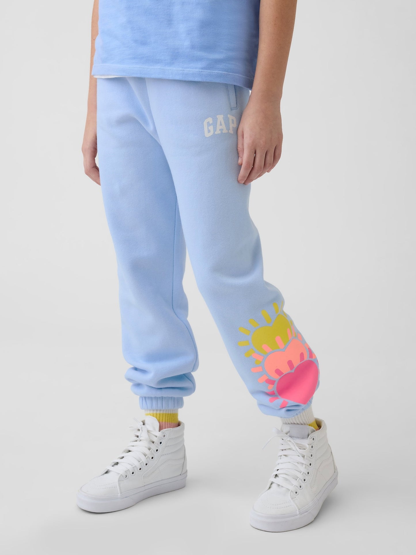 Açık Mavi Relaxed Gap Logo Fransız Havlu Kumaş Jogger Eşofman Altı