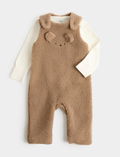 Peluş Önlük Ve Body Bebek 2'li Takım